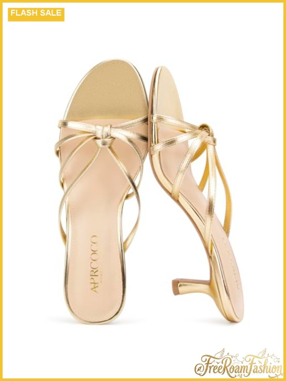 Strappy Kitten Heels Knotted Open Round Toe Slip On Mule Heeled Sandals